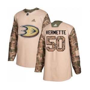 Youth Adidas Anaheim Ducks #50 Antoine Vermette Authentic Camo Veterans Day Practice NHL Jersey