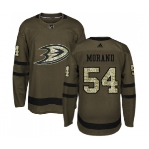 Youth Adidas Anaheim Ducks #54 Antoine Morand Authentic Green Salute to Service NHL Jersey
