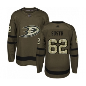 Youth Adidas Anaheim Ducks #62 Andrej Sustr Premier Green Salute to Service NHL Jersey