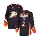 Youth Adidas Anaheim Ducks #7 Andrew Cogliano Authentic Black USA Flag Fashion NHL Jersey