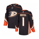 Youth Anaheim Ducks #1 Lukas Dostal Authentic Black Home Hockey Jersey