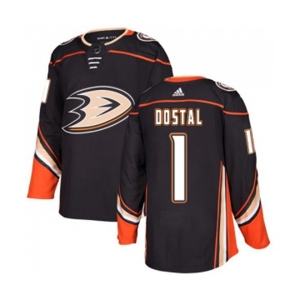 Youth Anaheim Ducks #1 Lukas Dostal Authentic Black Home Hockey Jersey