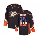 Youth Anaheim Ducks #10 Corey Perry Authentic Black USA Flag Fashion Hockey Jersey