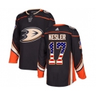 Youth Anaheim Ducks #17 Ryan Kesler Authentic Black USA Flag Fashion Hockey Jersey