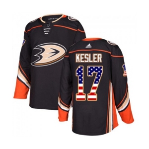 Youth Anaheim Ducks #17 Ryan Kesler Authentic Black USA Flag Fashion Hockey Jersey