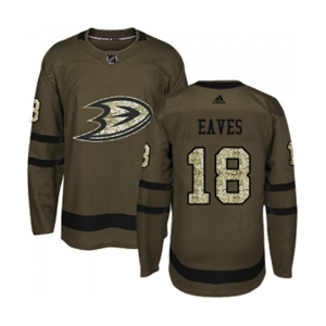 Youth Anaheim Ducks #18 Patrick Eaves Authentic Green Salute to Service Hockey Jersey