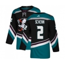 Youth Anaheim Ducks #2 Luke Schenn Authentic Black Teal Alternate Hockey Jersey