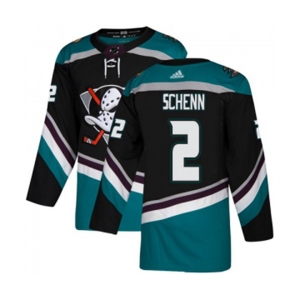 Youth Anaheim Ducks #2 Luke Schenn Authentic Black Teal Alternate Hockey Jersey