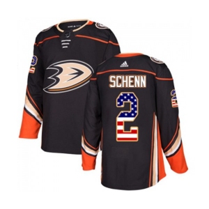 Youth Anaheim Ducks #2 Luke Schenn Authentic Black USA Flag Fashion Hockey Jersey