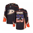 Youth Anaheim Ducks #23 Brian Gibbons Authentic Black USA Flag Fashion Hockey Jersey