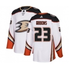 Youth Anaheim Ducks #23 Brian Gibbons Authentic White Away Hockey Jersey