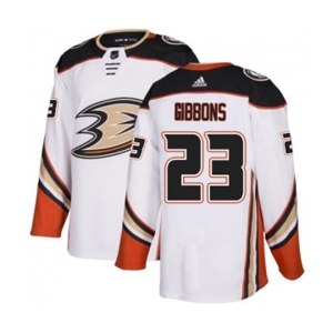 Youth Anaheim Ducks #23 Brian Gibbons Authentic White Away Hockey Jersey