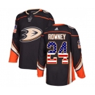 Youth Anaheim Ducks #24 Carter Rowney Authentic Black USA Flag Fashion Hockey Jersey