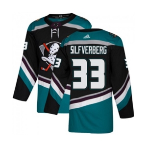 Youth Anaheim Ducks #33 Jakob Silfverberg Authentic Black Teal Alternate Hockey Jersey