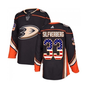 Youth Anaheim Ducks #33 Jakob Silfverberg Authentic Black USA Flag Fashion Hockey Jersey
