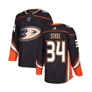 Youth Anaheim Ducks #34 Sam Steel Authentic Black Home Hockey Jersey