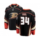 Youth Anaheim Ducks #34 Sam Steel Fanatics Branded Black Home Breakaway Hockey Jersey