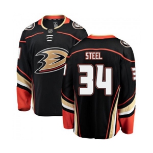 Youth Anaheim Ducks #34 Sam Steel Fanatics Branded Black Home Breakaway Hockey Jersey