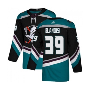 Youth Anaheim Ducks #39 Joseph Blandisi Authentic Black Teal Alternate Hockey Jersey