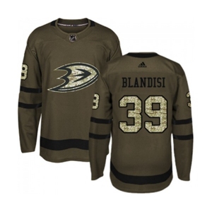 Youth Anaheim Ducks #39 Joseph Blandisi Authentic Green Salute to Service Hockey Jersey