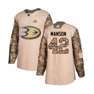 Youth Anaheim Ducks #42 Josh Manson Authentic Camo Veterans Day Practice Hockey Jersey
