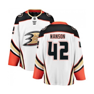 Youth Anaheim Ducks #42 Josh Manson Fanatics Branded White Away Breakaway Hockey Jersey