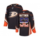 Youth Anaheim Ducks #52 Julius Nattinen Authentic Black USA Flag Fashion Hockey Jersey