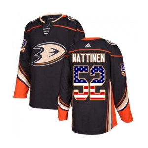 Youth Anaheim Ducks #52 Julius Nattinen Authentic Black USA Flag Fashion Hockey Jersey
