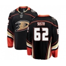 Youth Anaheim Ducks #62 Andrej Sustr Authentic Black Home Fanatics Branded Breakaway Hockey Jersey
