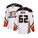 Youth Anaheim Ducks #62 Andrej Sustr Authentic White Away Hockey Jersey