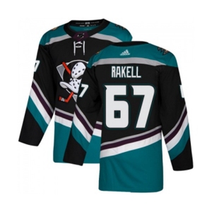 Youth Anaheim Ducks #67 Rickard Rakell Authentic Black Teal Alternate Hockey Jersey