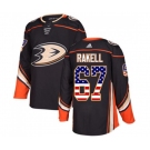 Youth Anaheim Ducks #67 Rickard Rakell Authentic Black USA Flag Fashion Hockey Jersey