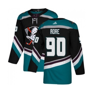 Youth Anaheim Ducks #90 Giovanni Fiore Authentic Black Teal Alternate Hockey Jersey