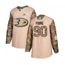 Youth Anaheim Ducks #90 Giovanni Fiore Authentic Camo Veterans Day Practice Hockey Jersey