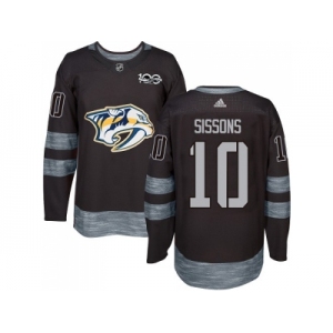 Men Adidas Nashville Predators #10 Colton Sissons Black 1917-2017 100th Anniversary Stitched NHL Jersey