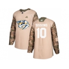 Men Adidas Nashville Predators #10 Colton Sissons Camo Authentic 2017 Veterans Day Stitched NHL Jersey