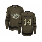 Men Adidas Nashville Predators #14 Mattias Ekholm Green Salute to Service Stitched NHL Jersey