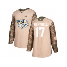 Men Adidas Nashville Predators #17 Scott Hartnell Camo Authentic 2017 Veterans Day Stitched NHL Jersey