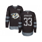 Men Adidas Nashville Predators #33 Viktor Arvidsson Black 1917-2017 100th Anniversary Stitched NHL Jersey