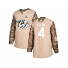 Men Adidas Nashville Predators #4 Ryan Ellis Camo Authentic 2017 Veterans Day Stitched NHL Jersey