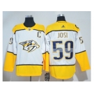 Men Adidas Nashville Predators #59 Roman Josi White Road Authentic Stitched NHL Jersey