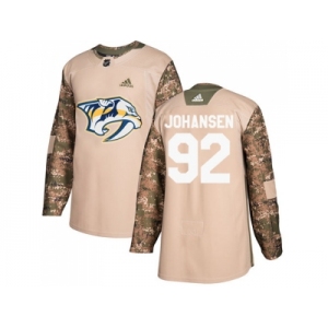 Men Adidas Nashville Predators #92 Ryan Johansen Camo Authentic 2017 Veterans Day Stitched NHL Jersey