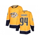 Men Adidas Nashville Predators #94 Samuel Girard Yellow Home Authentic Stitched NHL Jersey