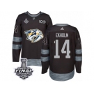 Men's Adidas Nashville Predators #14 Mattias Ekholm Premier Black 1917-2017 100th Anniversary 2017 Stanley Cup Final NHL Jersey