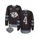 Men's Adidas Nashville Predators #4 Ryan Ellis Premier Black 1917-2017 100th Anniversary 2017 Stanley Cup Final NHL Jersey