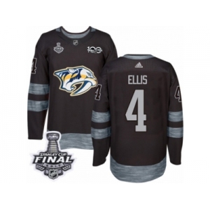 Men's Adidas Nashville Predators #4 Ryan Ellis Premier Black 1917-2017 100th Anniversary 2017 Stanley Cup Final NHL Jersey