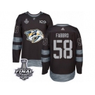 Men's Adidas Nashville Predators #58 Dante Fabbro Premier Black 1917-2017 100th Anniversary 2017 Stanley Cup Final NHL Jersey