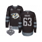 Men's Adidas Nashville Predators #63 Mike Ribeiro Premier Black 1917-2017 100th Anniversary 2017 Stanley Cup Final NHL Jersey