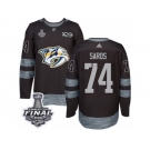 Men's Adidas Nashville Predators #74 Juuse Saros Premier Black 1917-2017 100th Anniversary 2017 Stanley Cup Final NHL Jersey