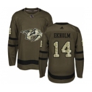 Men's Nashville Predators #14 Mattias Ekholm Green Salute to Service Stitched Hockey Jersey